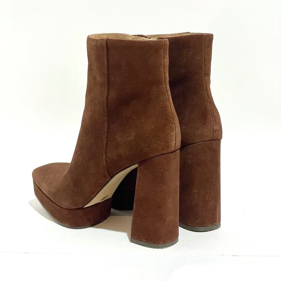 Jessica Simpson Kaiyah Ankle Boots Womens 6.5 M Brown Suede Side Zip Block Heel - Picture 9 of 16